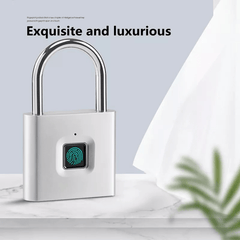 Compact Smart Fingerprint Padlock - Waterproof, Keyless Security, USB Rechargeable, Lightweight Aluminum - Ideal for Luggage, Suitcases & Backpacks