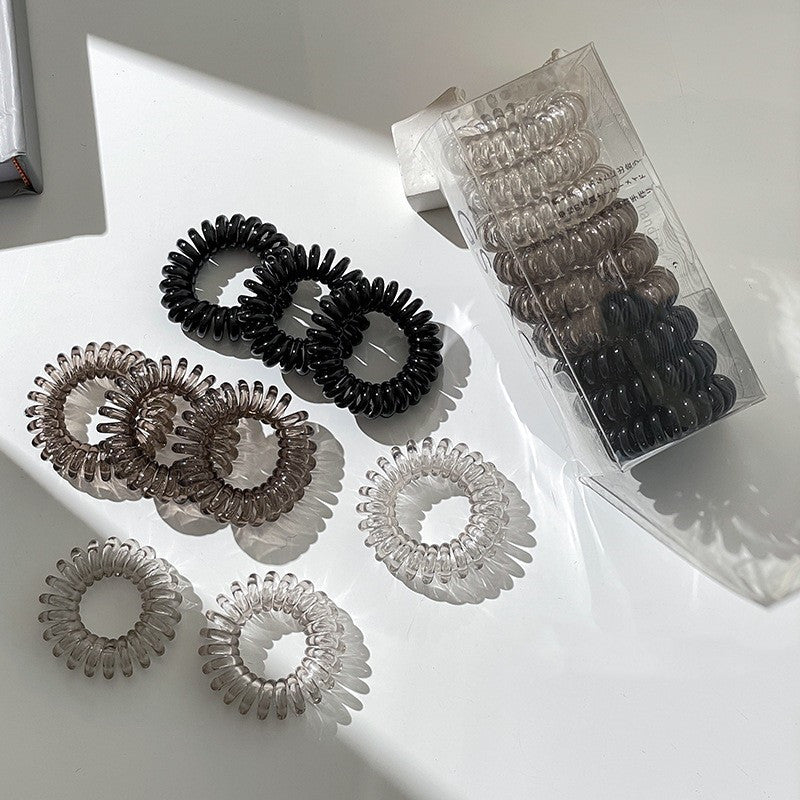 9 Pcs Spiral Hair Ties No Crease, Coil Hair Ties, Phone Cord Hair Ties, Women Ponytail Holder Elastics