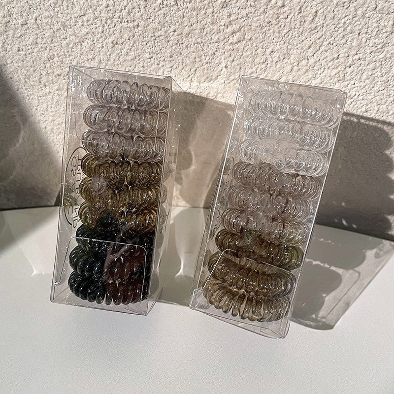 9 Pcs Spiral Hair Ties No Crease, Coil Hair Ties, Phone Cord Hair Ties, Women Ponytail Holder Elastics