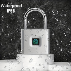 Compact Smart Fingerprint Padlock - Waterproof, Keyless Security, USB Rechargeable, Lightweight Aluminum - Ideal for Luggage, Suitcases & Backpacks